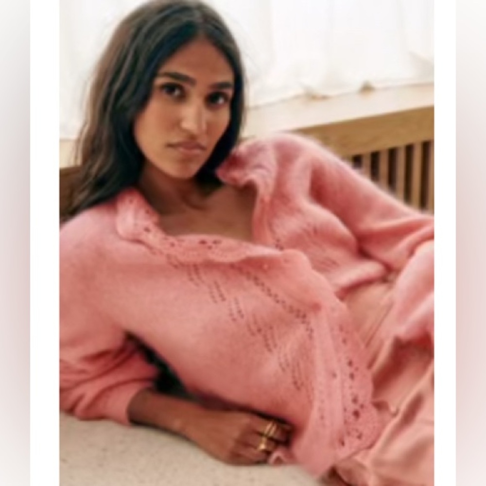 Sezane Angie Cardigan Blush - Size XS